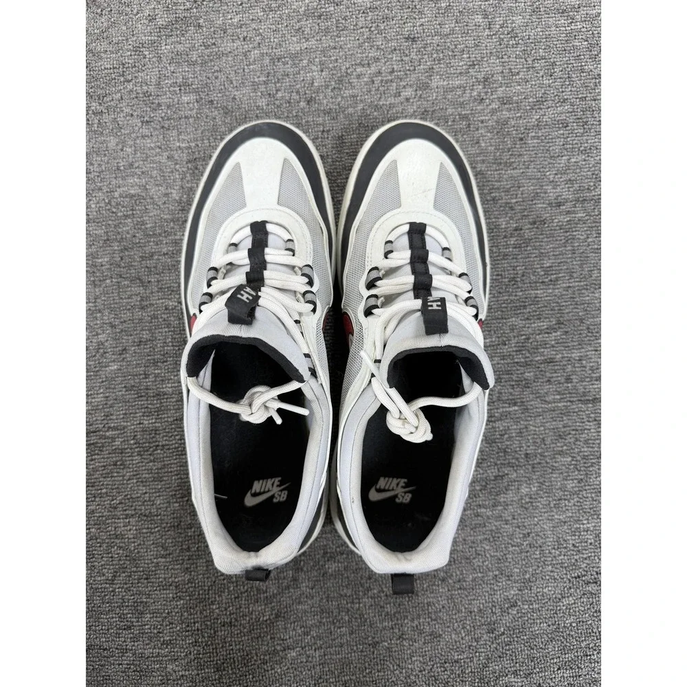 Nike SB Nyjah Free 2 Shoes Mens 8.5 Gray Black Red Skate Sneakers BV2078-002